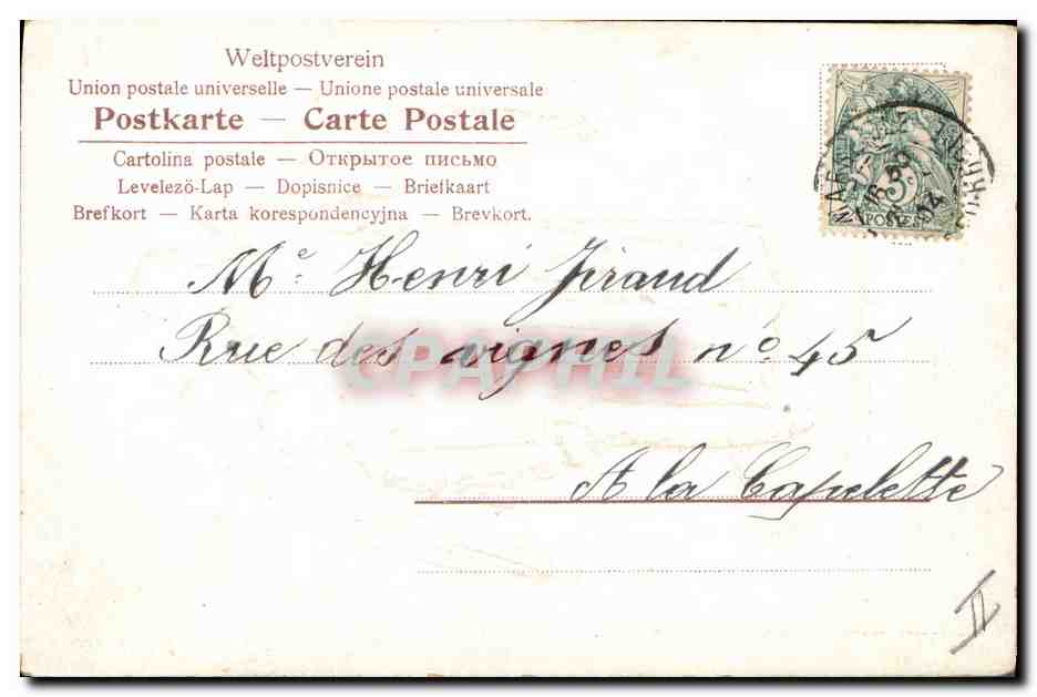 CPA Fantaisie Communion Enfant Ange — Rückseite