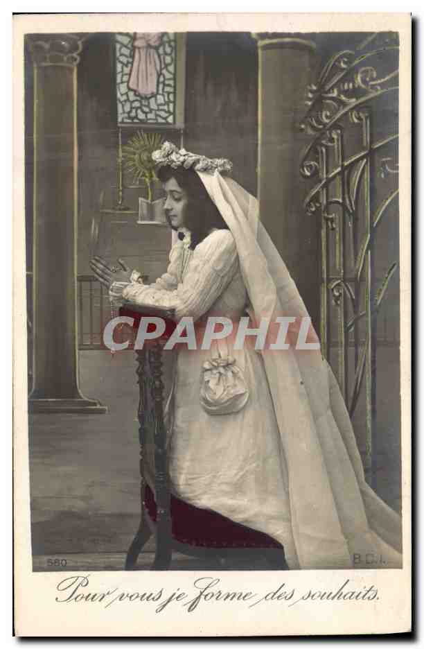 CPA Fantaisie Communion Enfant 
