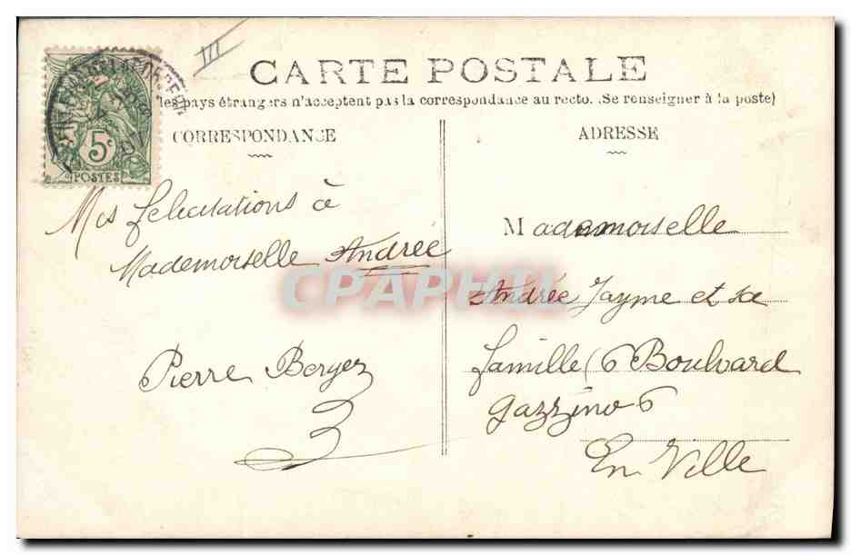 CPA Fantaisie Communion Enfant  — Rückseite