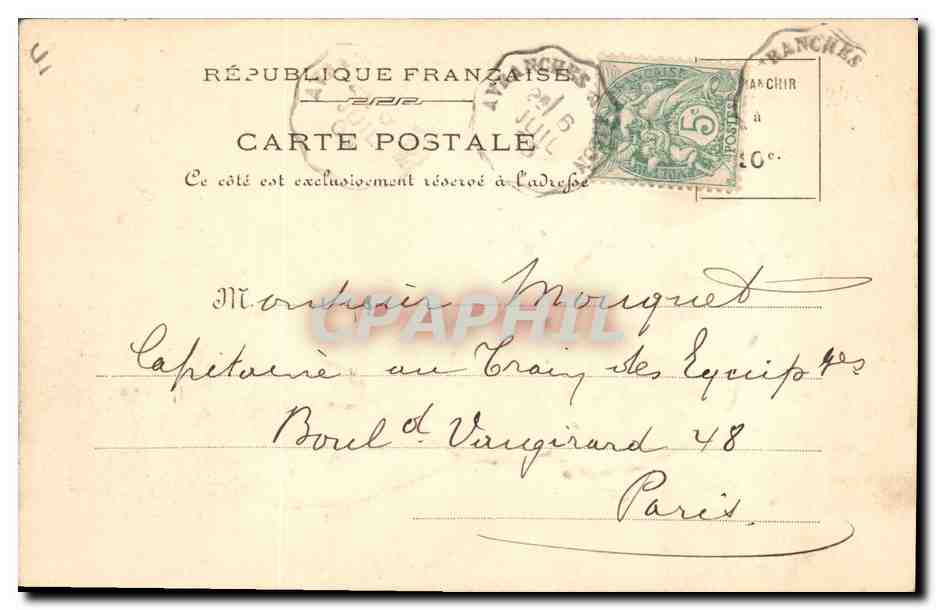 Meeralgen (Natürliche Farbe) — Cherbourg — Einlieferung M.D. — Rückseite