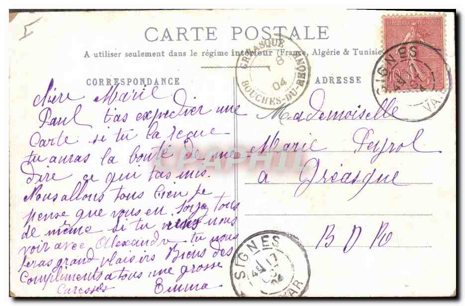 CPA Fantaisie Fleurs  — Verso