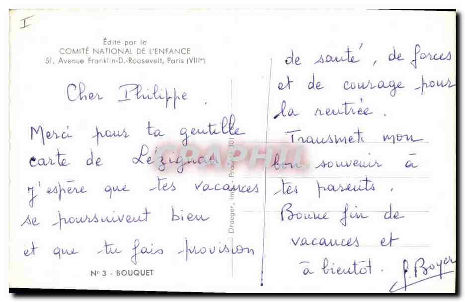 CPA Fantaisie Fleurs Bouquet  — Rückseite