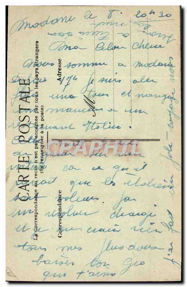 Fleurs séchées — Souvenir de Modane — éditeur inconnu — Verso