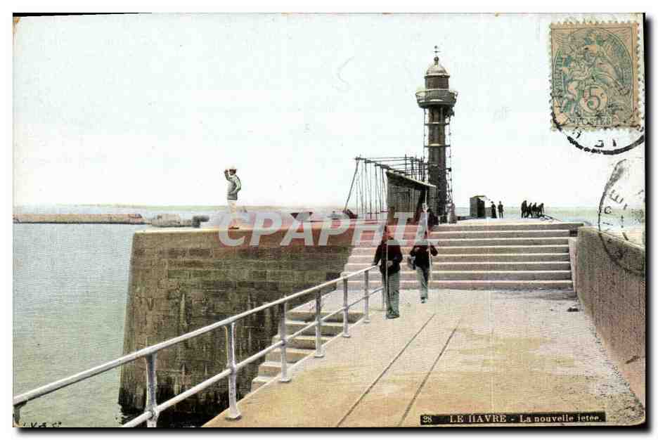 CPA Phare Le Havre La nouvelle jetee