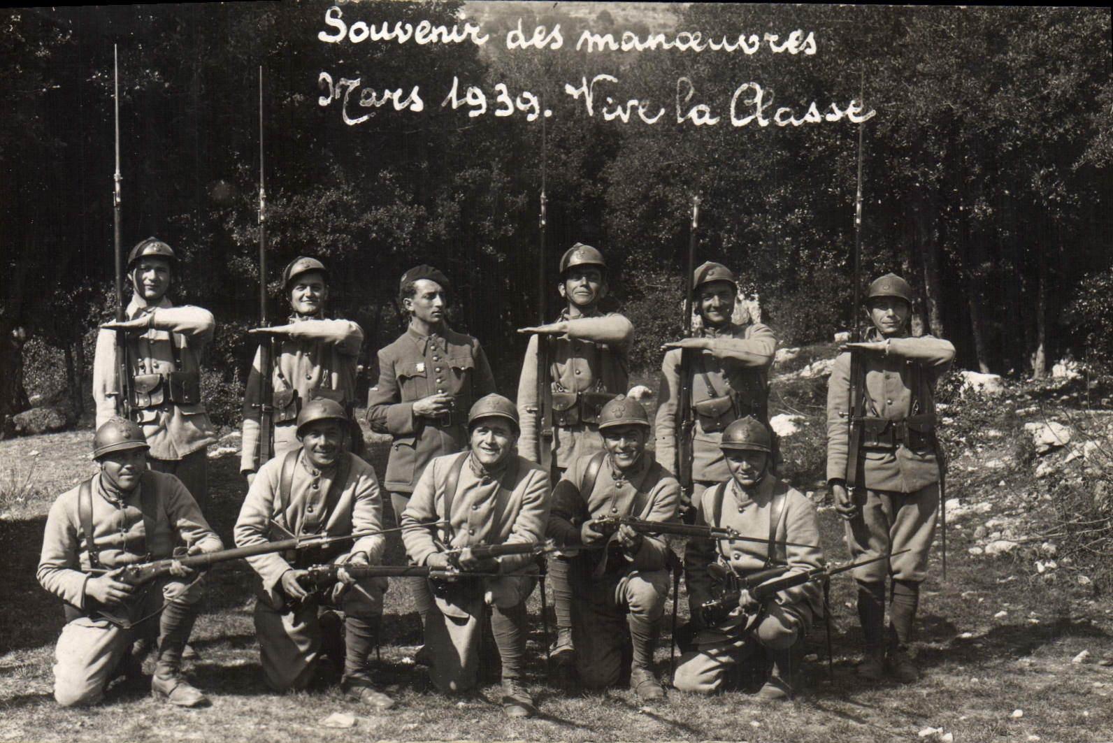 Manœuvres militaires — Souvenir des manœuvres Mars 1939. Vive la Classe — sans éditeur ni numéro visible