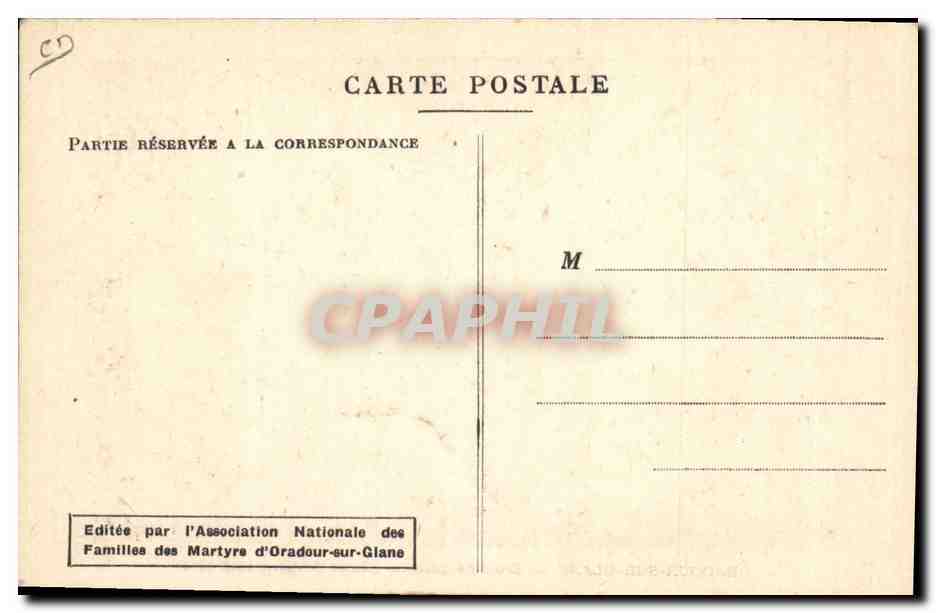 Oradour-sur-Glane — Escuela de chicos (año escolar 1942-1943) — Massaout 10 junio 1944 — Reverso