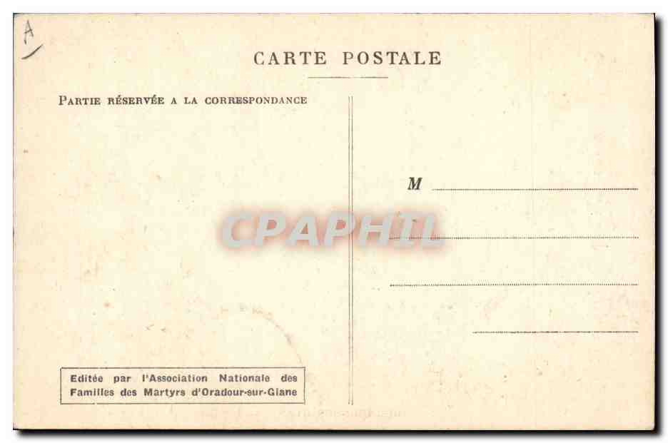 CPM Militaria Oradour sur Glane L'eglise  — Rückseite