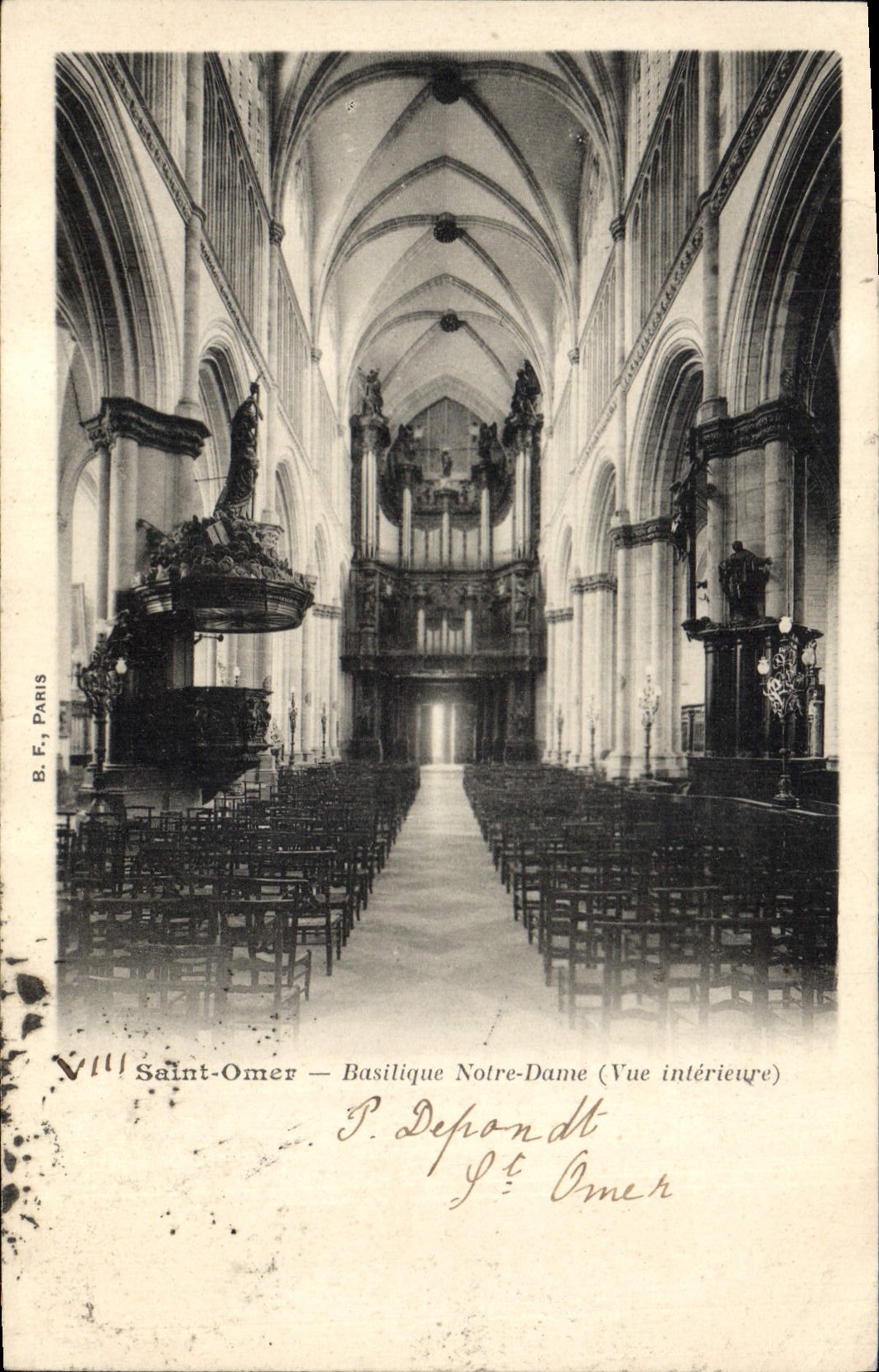 CPA Orgue Saint Omer Basilique Notre Dame Vue interieure
