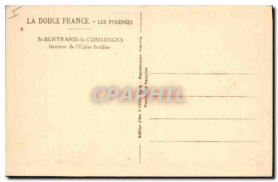 CPA Orgue St Bertrand de Comminges Interieur de l'eglise fortifiee  — Verso
