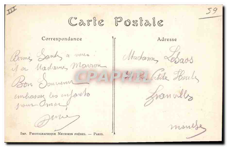 CPA Orgue Hondschoote Interieur de l'eglise la chaire et les orgues  — Rückseite