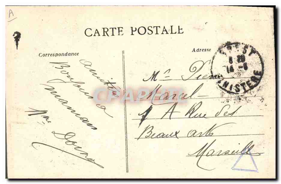 CPA Folklore Enfants Petit garcon et fillette des environs d'Auray — Verso