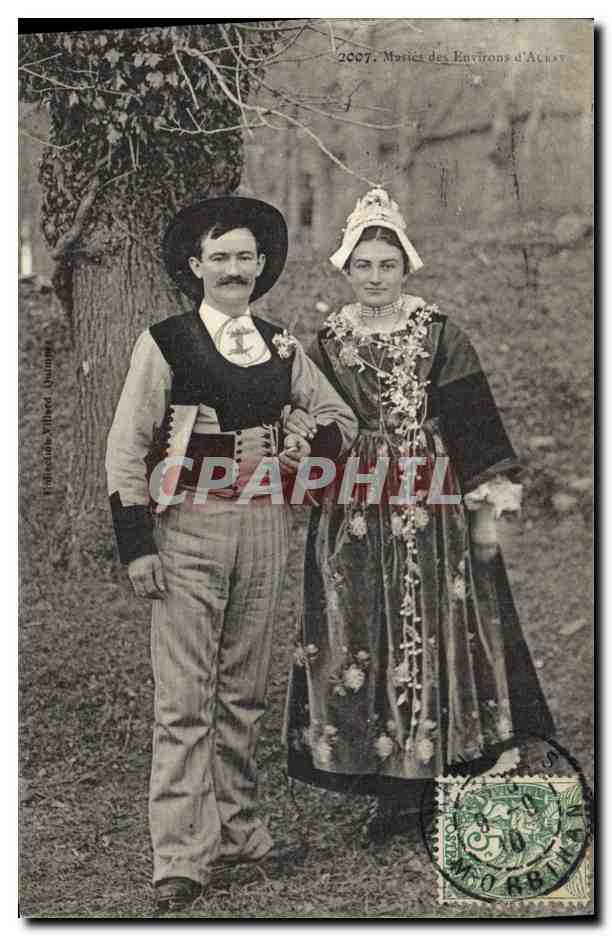 CPA Folklore Maries des environs d'Auray Mariage
