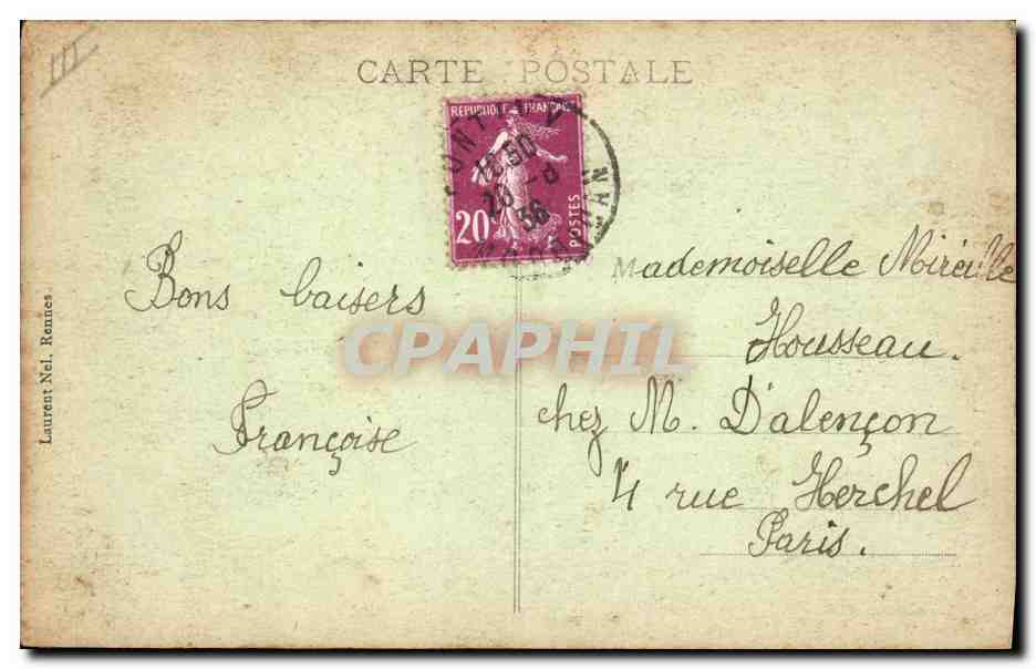 CPA Folklore Fillette de Bannalec Enfant — Verso