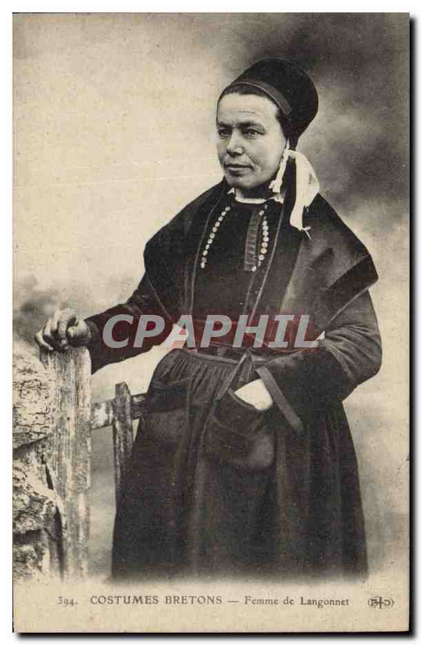 CPA Folklore Femme de langonnet