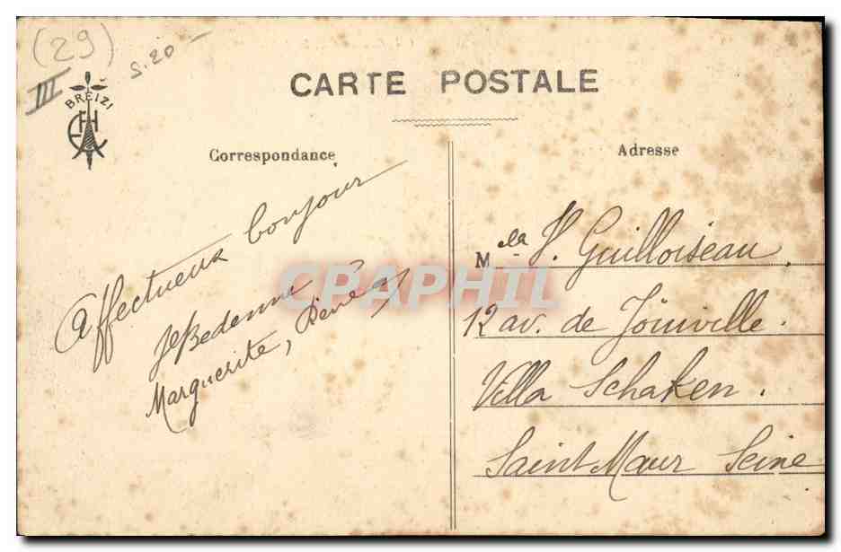 CPA Folklore Mariage breton Sortie de l'eglise — Verso