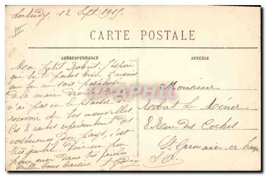 CPA Folklore Jeunes bretons Enfants — Verso