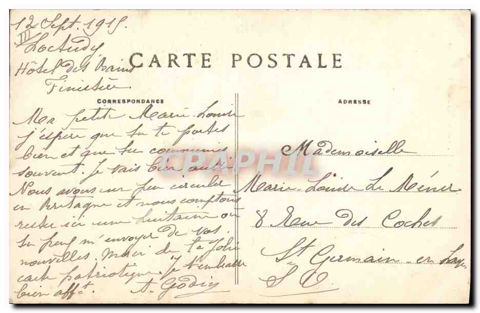 CPA Folklore Pont L'Abbe Fille et Gas Enfants — Verso