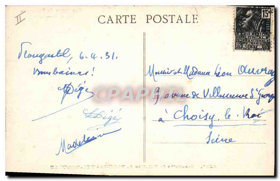 CPA Folklore Brochette de fillettes de Plougastel Daoulas  — Verso