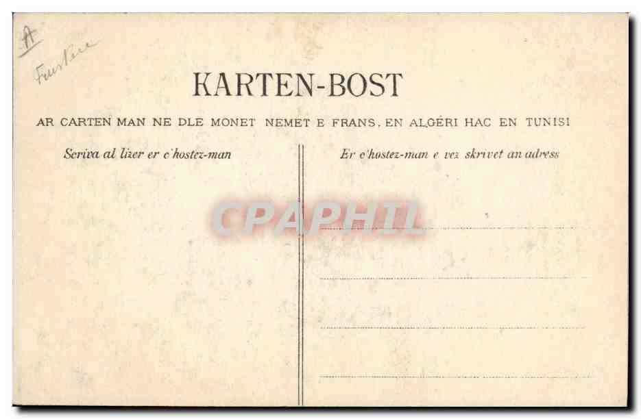CPA Folklore Jeune fille de Saint Pol de Leon tricotant — Verso
