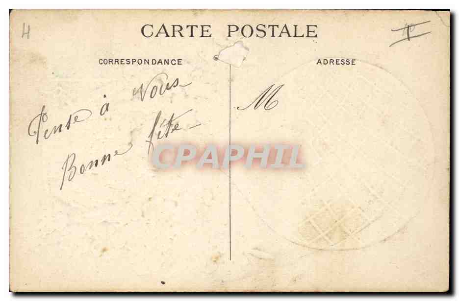 CPA Fantaisie Fleurs Ballon dirigeable — Verso