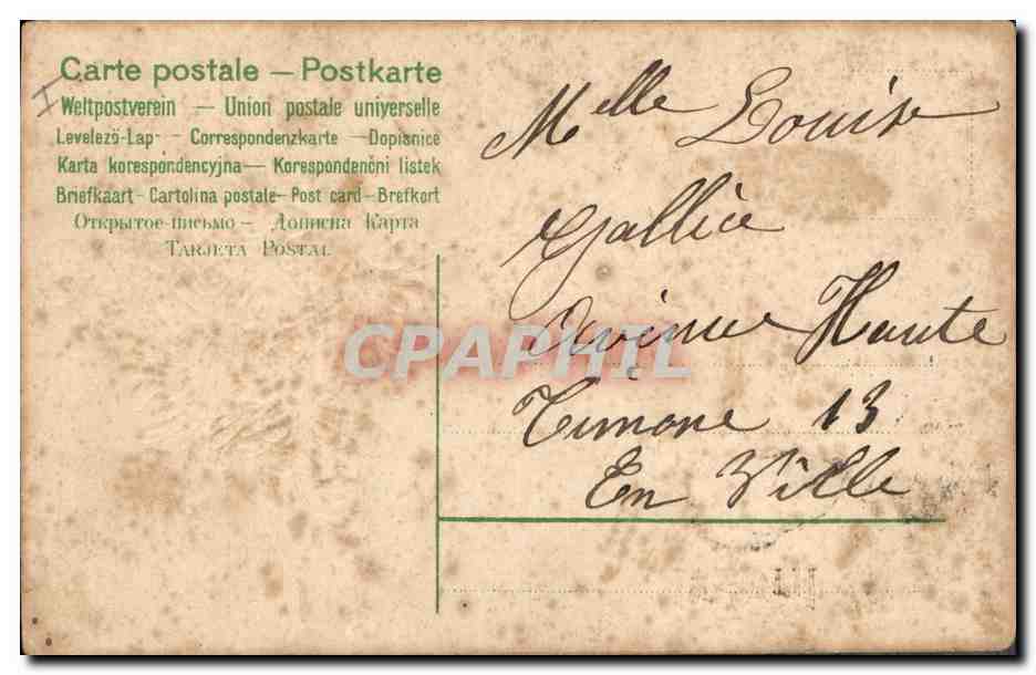 CPA Fantaisie Fleurs Poisson 1er Avril — Rückseite
