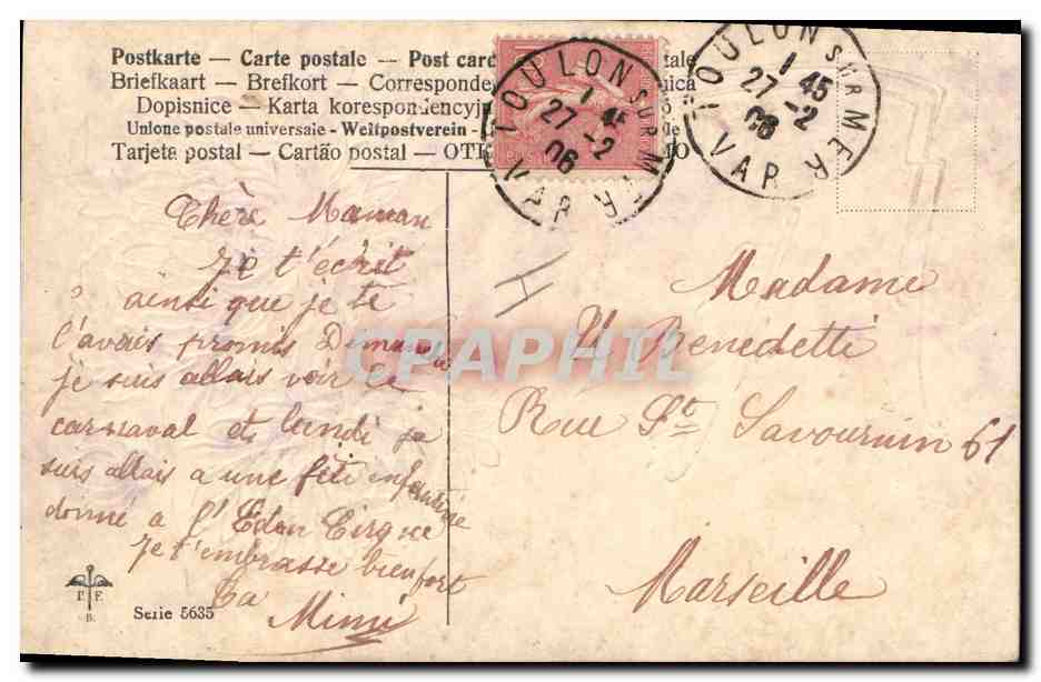 CPA Fantaisie Fleurs  — Rückseite