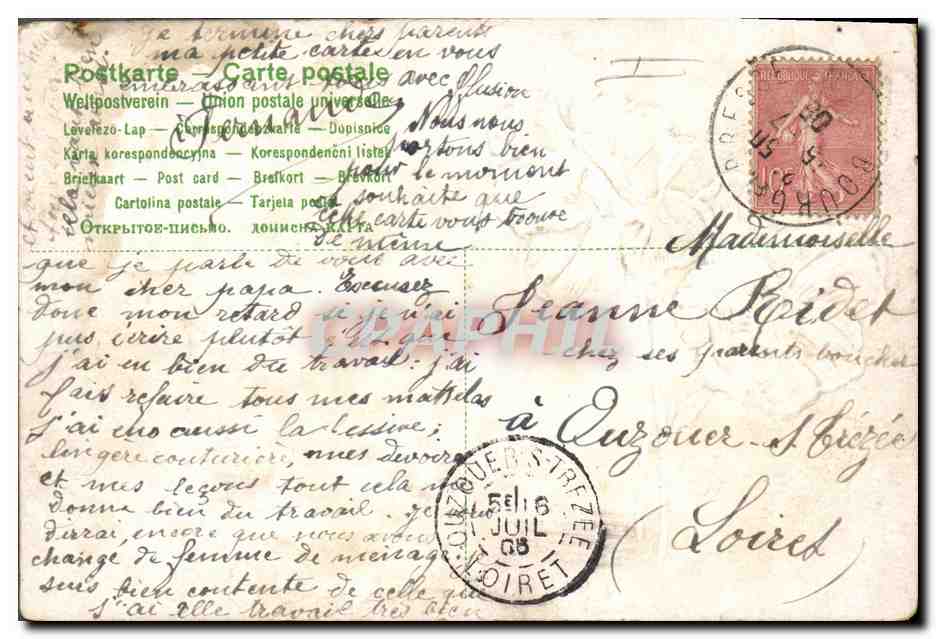 CPA Fantaisie Fleurs  — Rückseite