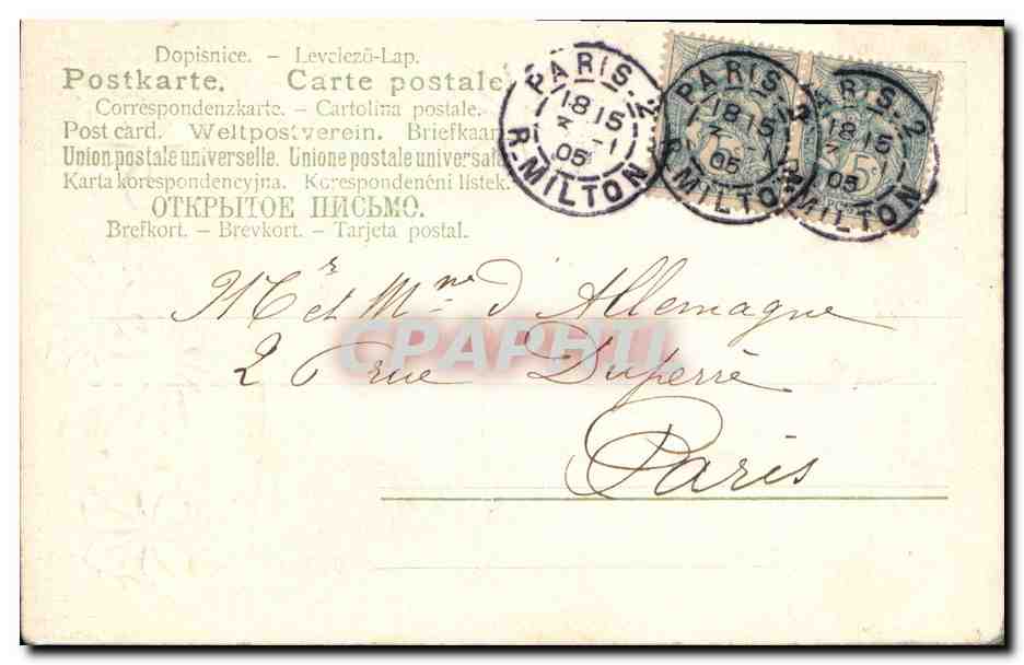 CPA Fantaisie Fleurs  — Verso