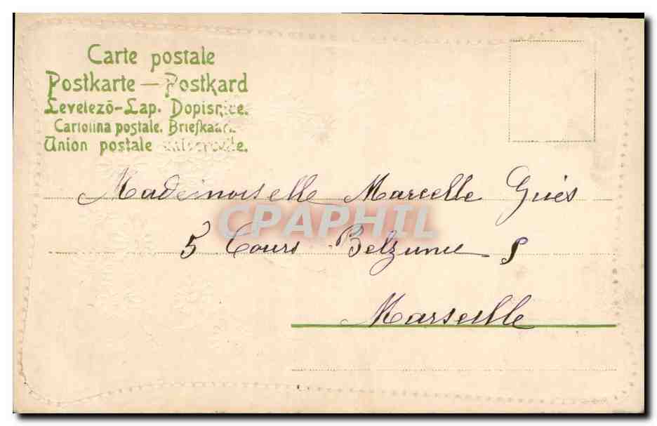 CPA Fantaisie Fleurs  — Back