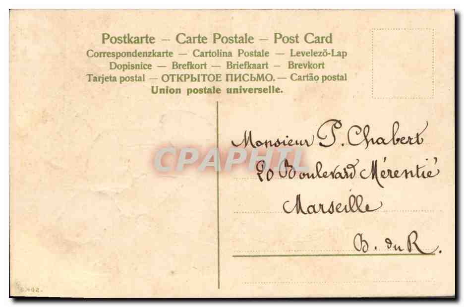 CPA Fantaisie Fleurs  — Verso