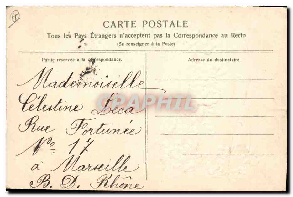 CPA Fantaisie Fleurs  — Verso
