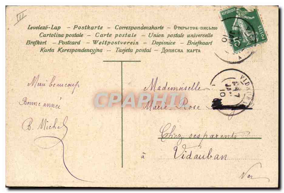 CPA Fantaisie Fleurs Enfant  — Rückseite