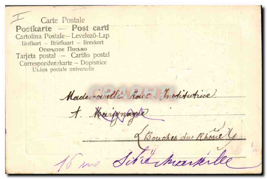 CPA Fantaisie Fleurs  — Rückseite