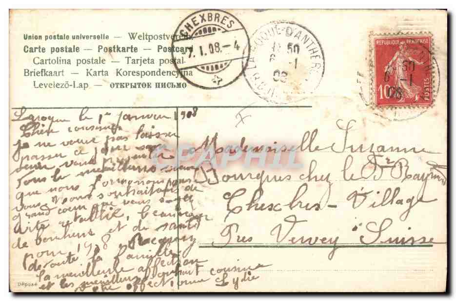 CPA Fantaisie Fleurs  — Rückseite