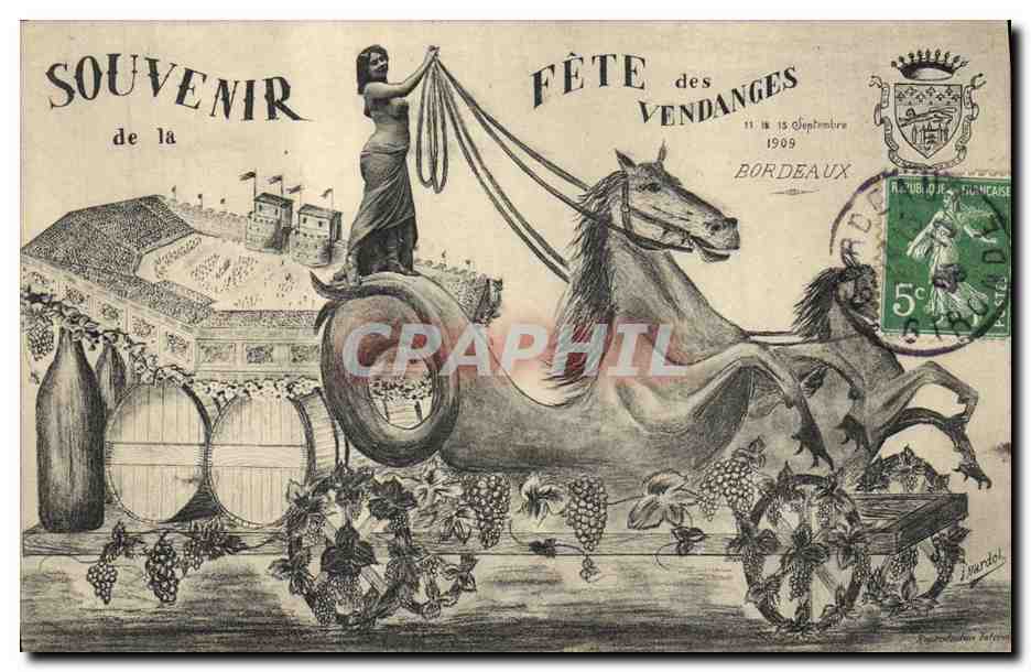 CPA Vin Fete des Vendanges Bordeaux Cheval 
