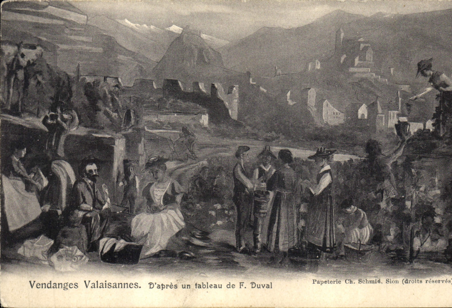 CPA Vin Vendanges Valaisannes Duval 