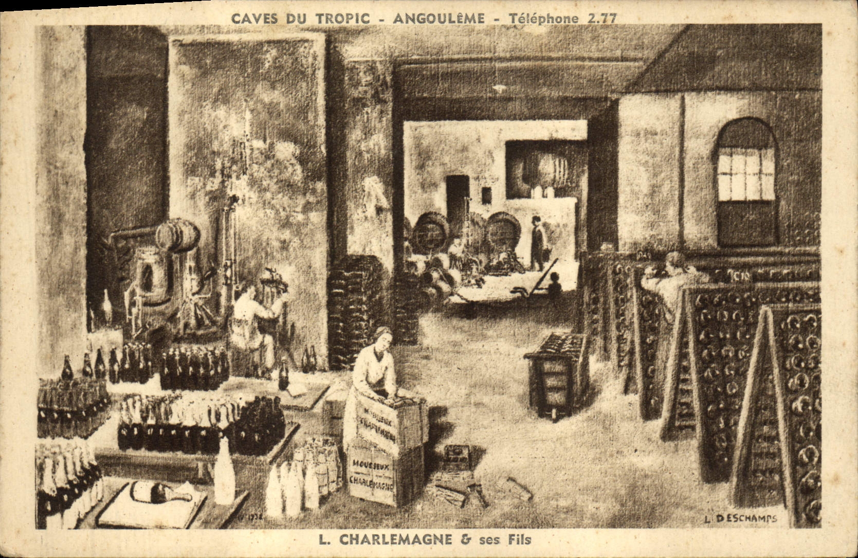 CPA Vin Vendanges Caves du Tropic Angouleme Charlemagne 