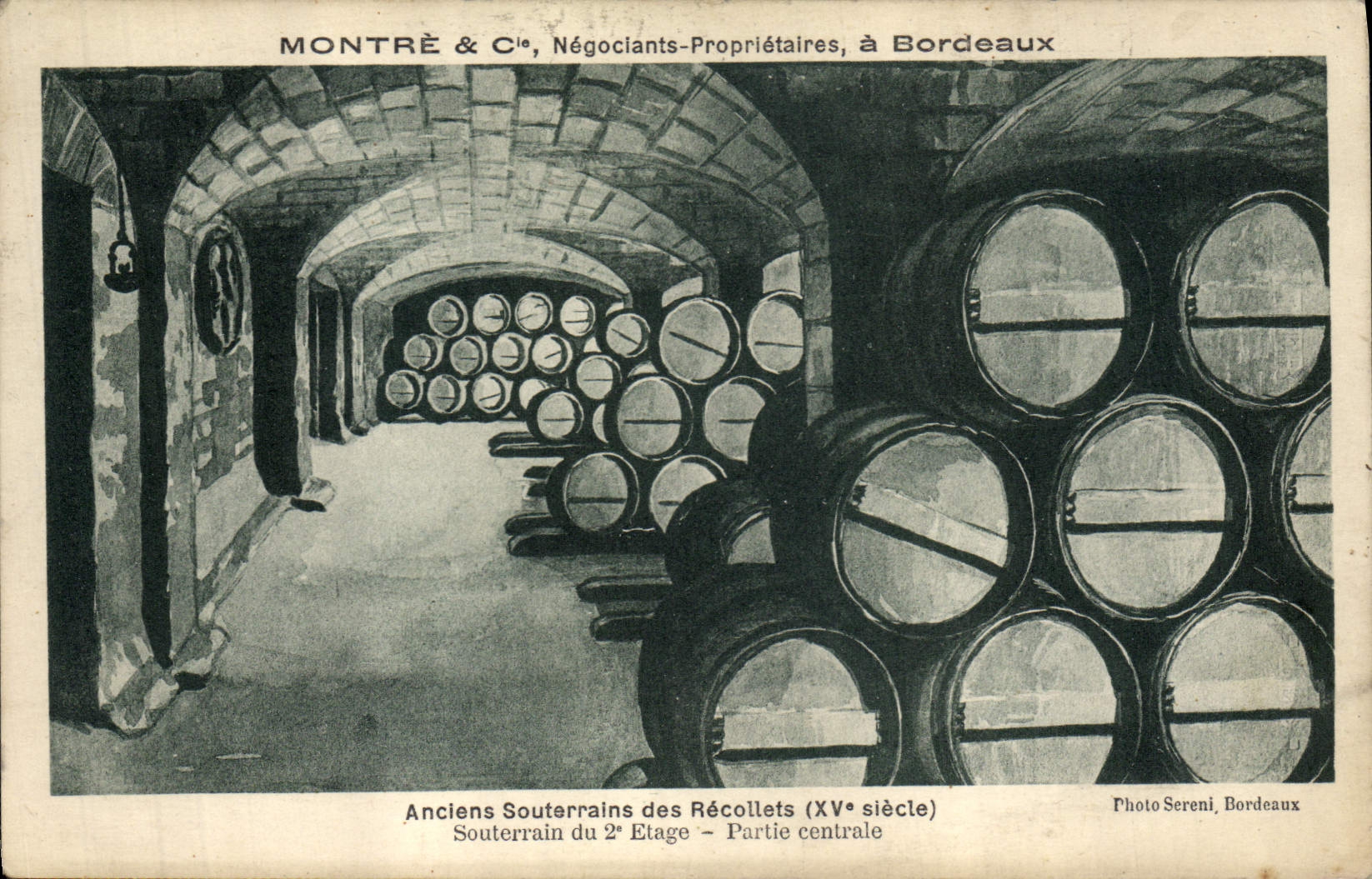 CPA Vin Vendanges Montre Bordeaux Anciens souterrains des recollets Souterrain du 2eme etage Partie centrale 