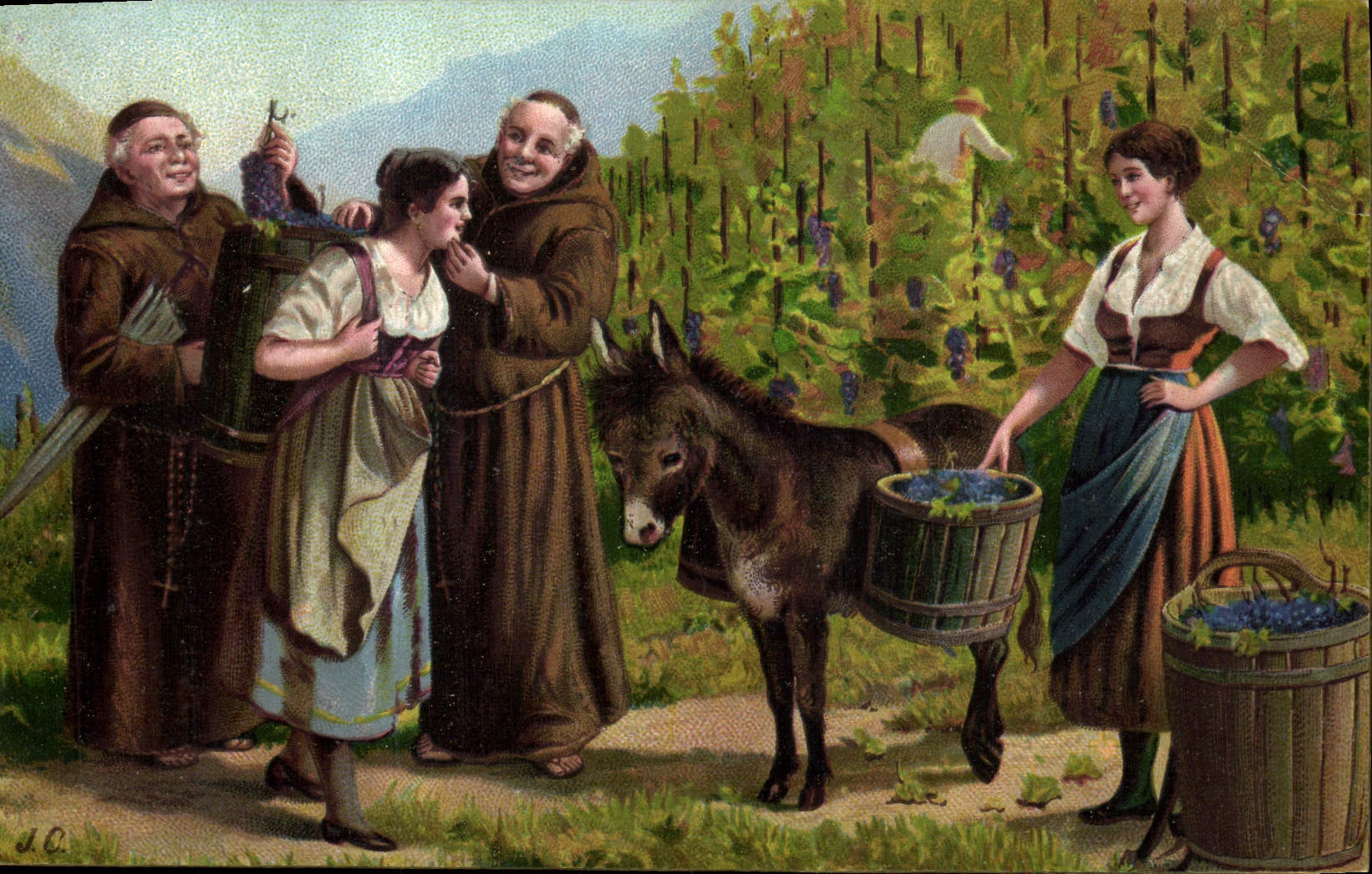 CPA Vin Vendanges Ane Mule 