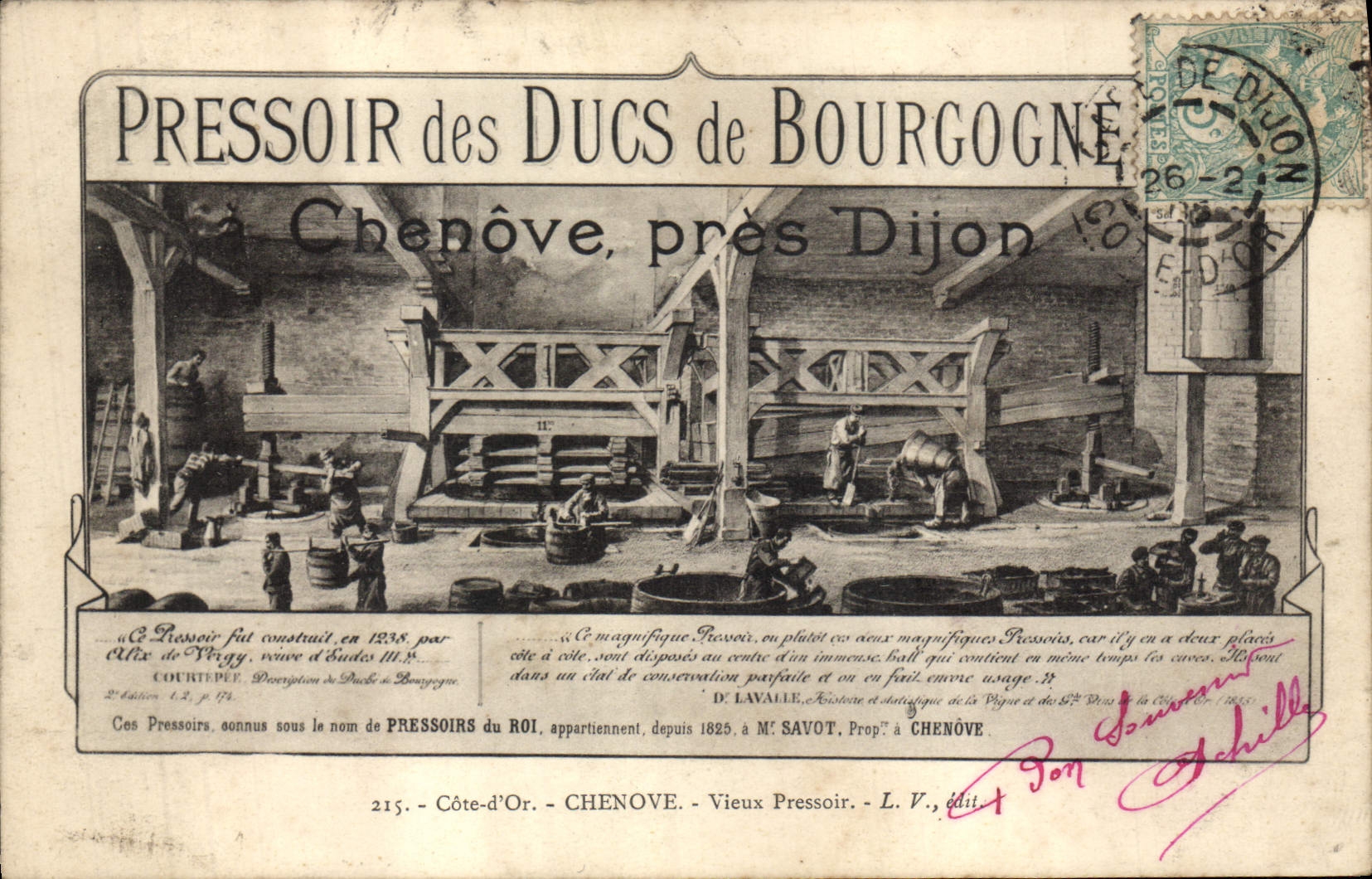 Pressoir des Ducs de Bourgogne — Chenôve, près Dijon — L. V., édit. 215, Côte-d'Or