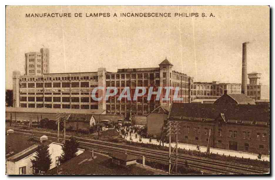 CPA Publicite Manufacture de lampes a incandescence Philips SA 