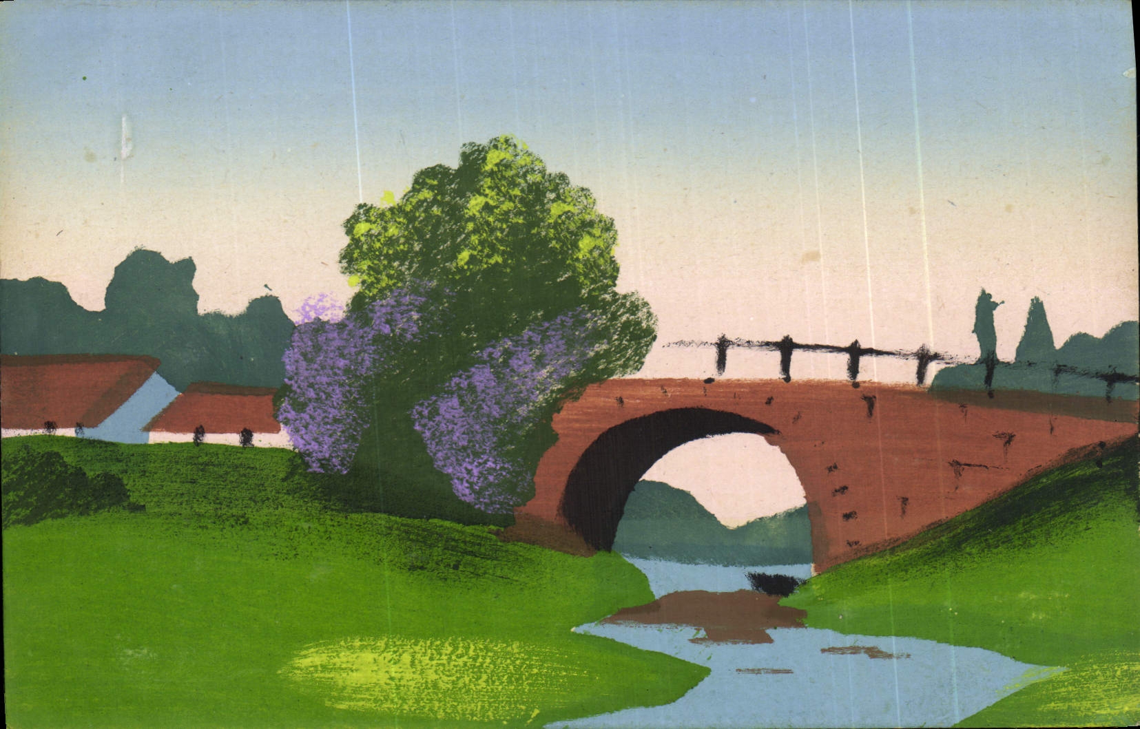 Paysage avec pont en pierre — éditeur CPAPHIL, n° 10