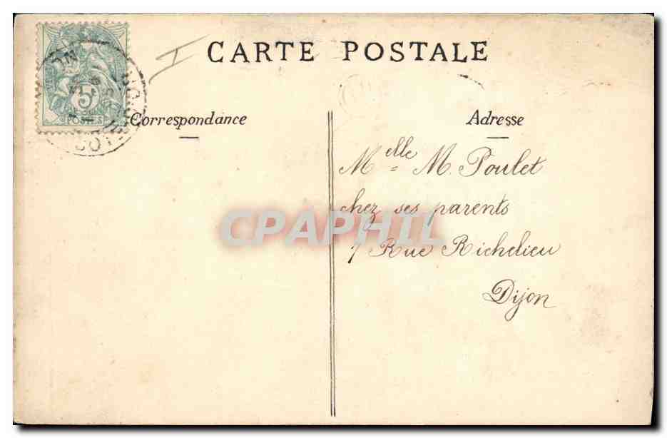 CPA Fantaisie (dessin a la main) Fleurs Papillon  — Rückseite