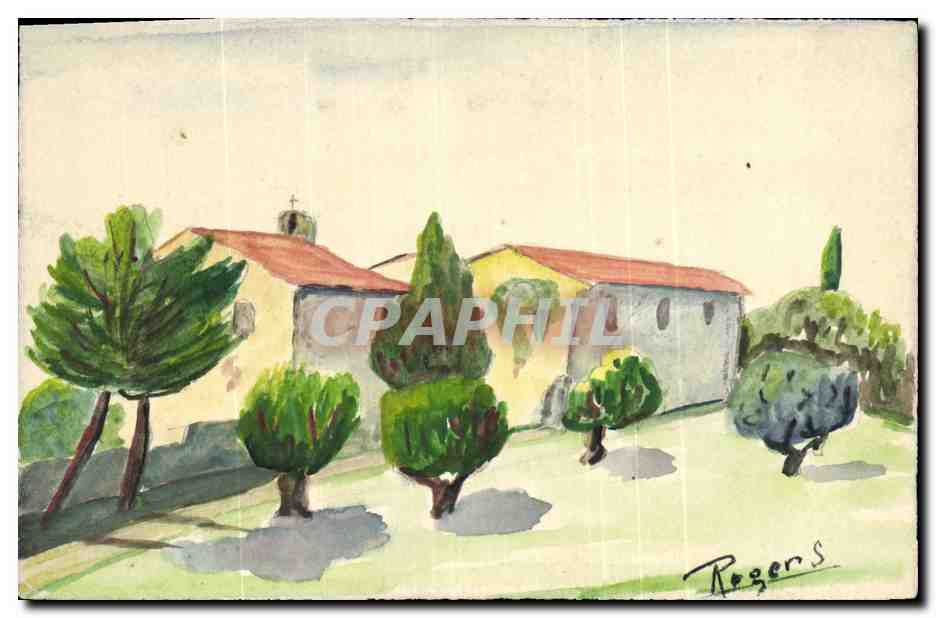 CPA Fantaisie (dessin a la main) Maison 