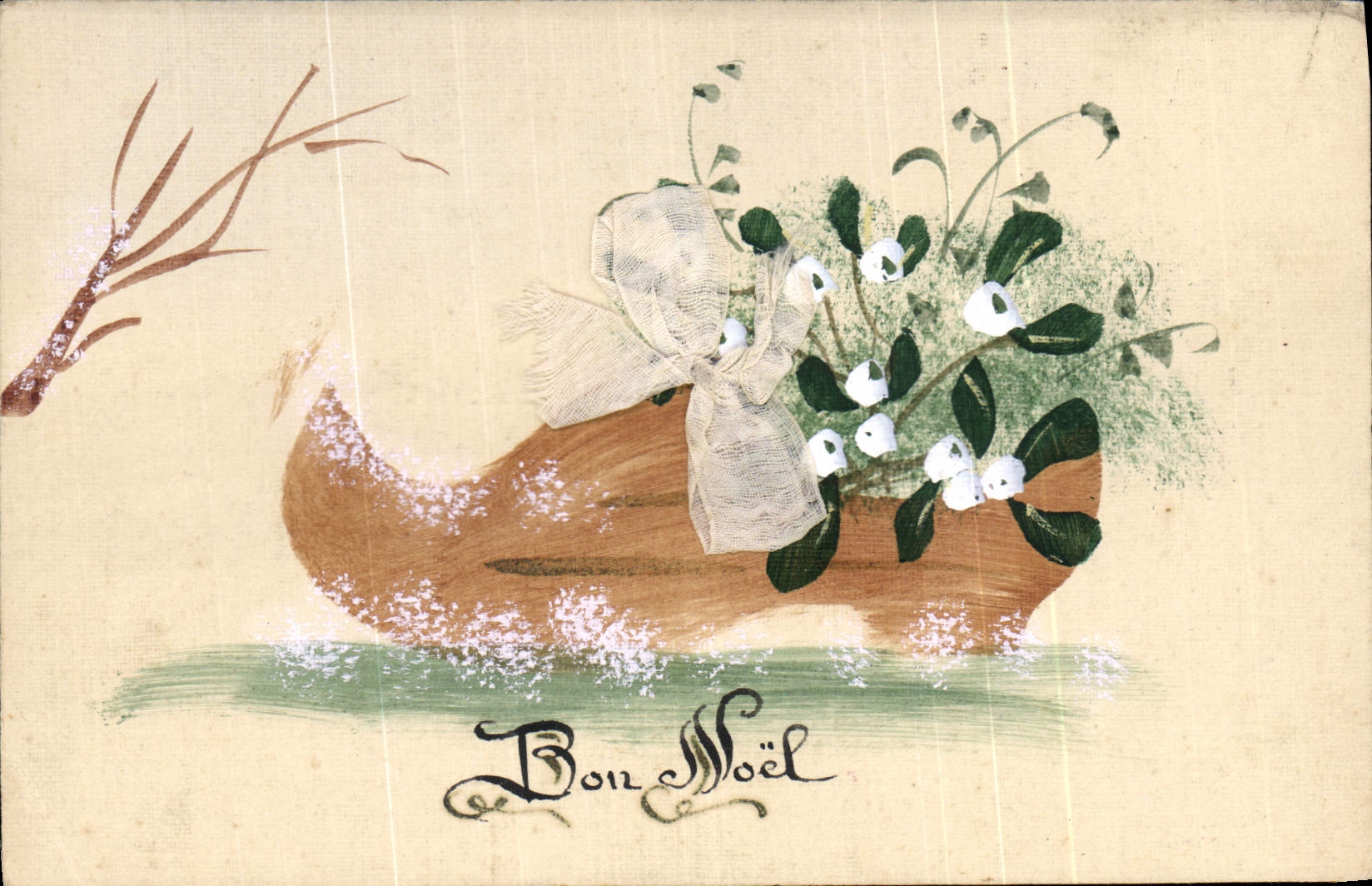 Bouquet de gui — Bon Noël — Carte postale française