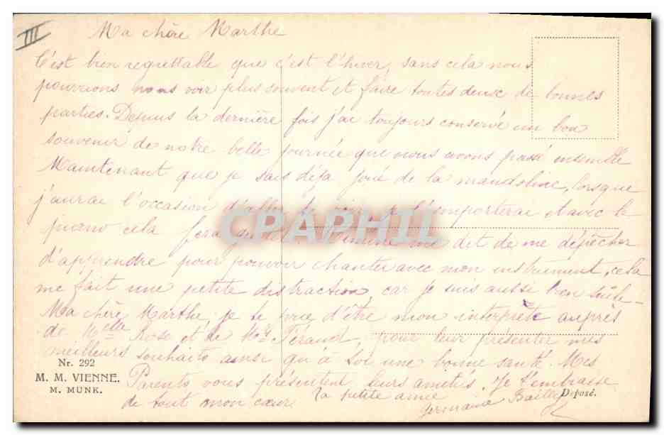 CPA Fantaisie Enfants Chien Chat Oiseau  — Rückseite