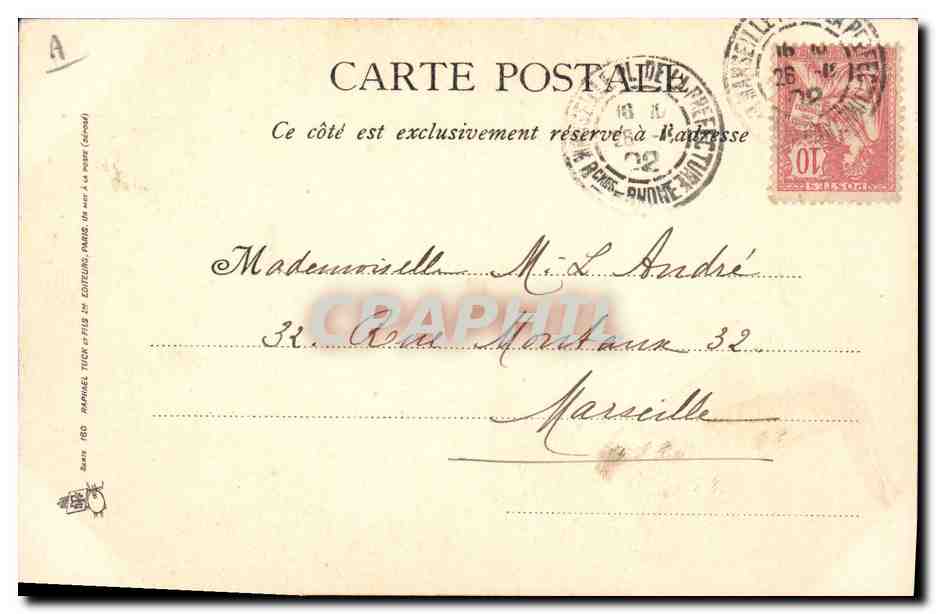Marbre de la mer — H. Ryland — éditeur H. Ryland, n° A — Verso
