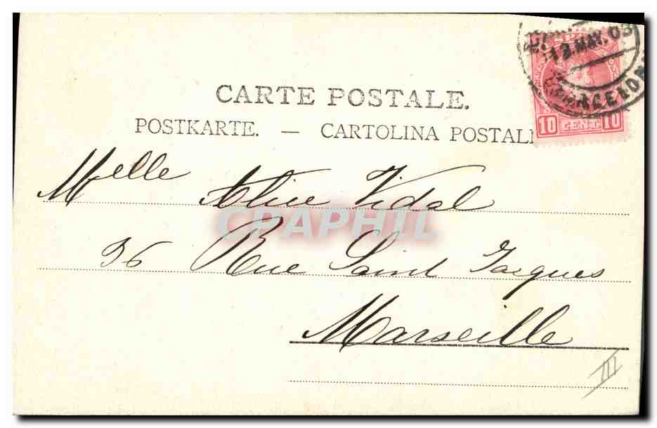 Jeune femme en chapeau à rubans — carte postale — éditeur non identifié — Rückseite