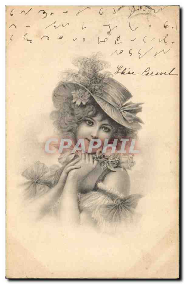 Jeune femme en chapeau décoré — Éditeur M. M. Vienne, n° 100