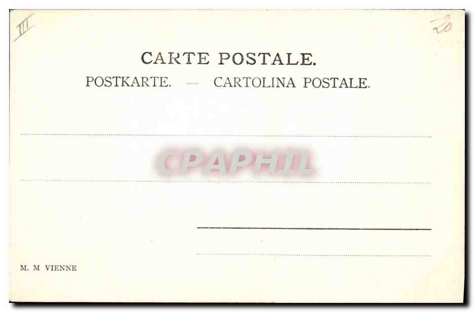 Femme avec moutons et lapins — scène pastorale — M. M Vienne — Verso